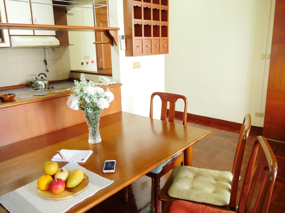 Large dining table.