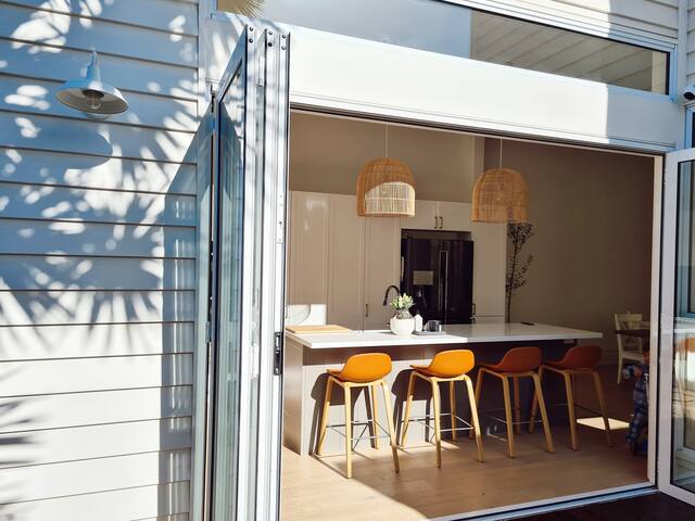 Inviting light filled home with cozy fireplace