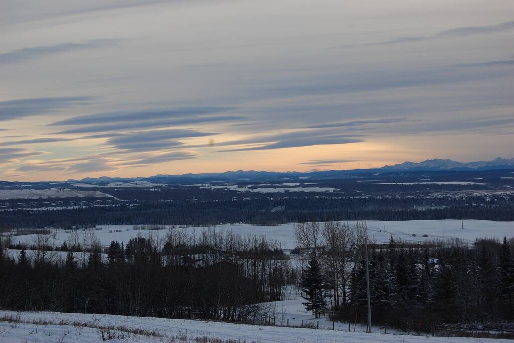 An evening sunset in winter