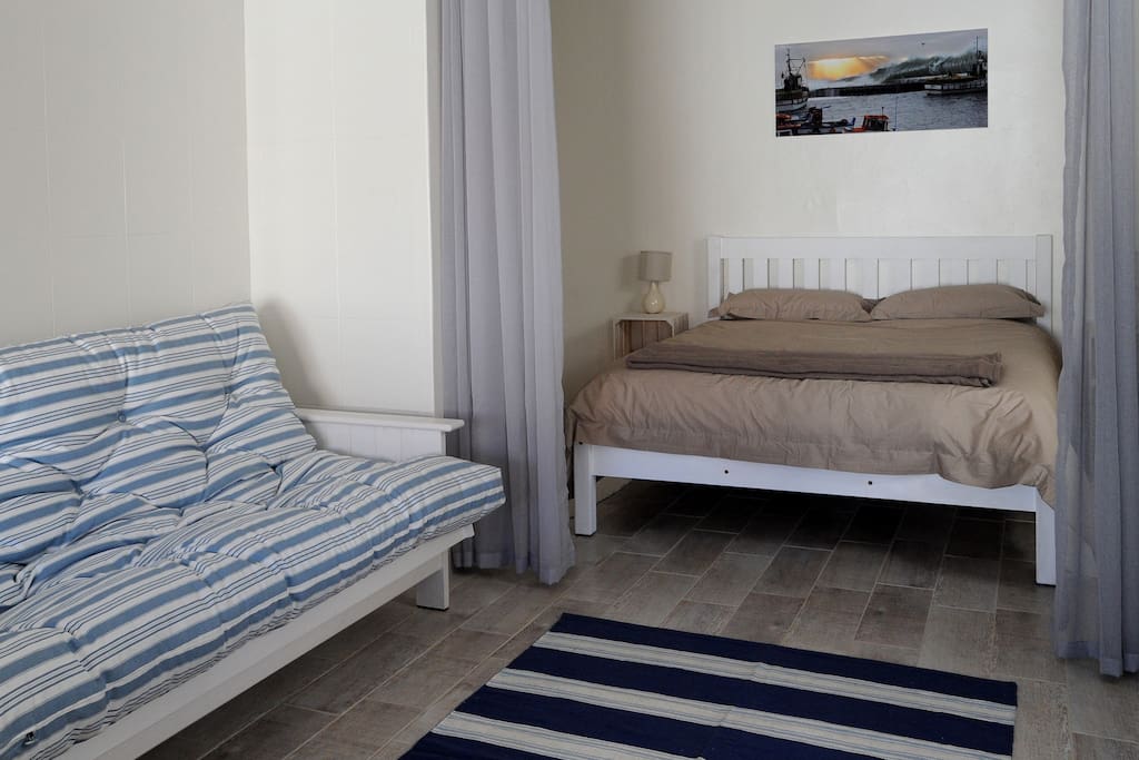 Queen bed and sleeper couch