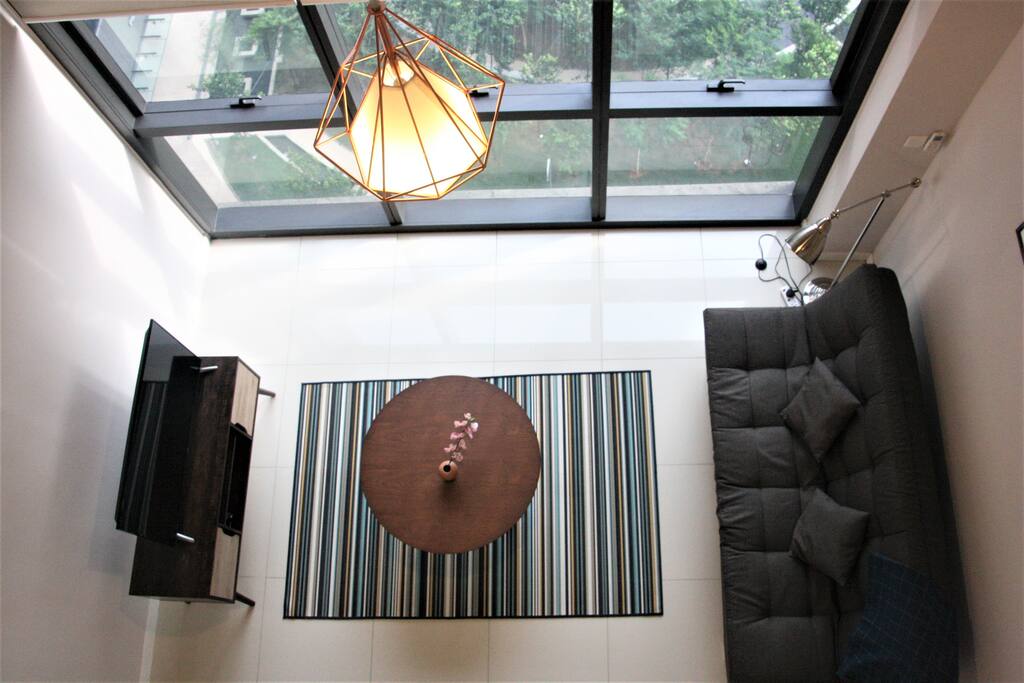 High ceiling of a duplex unit