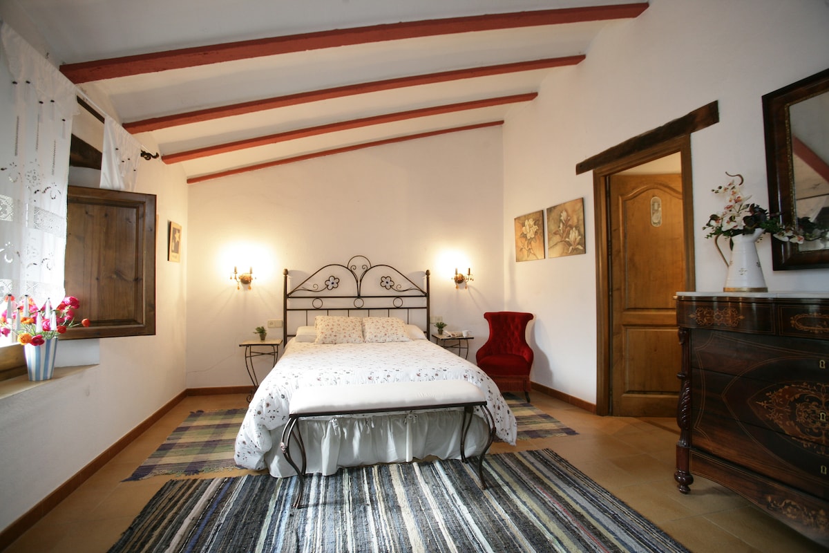 Double room with bathroom inside. at Can Manyol in Santa Pau