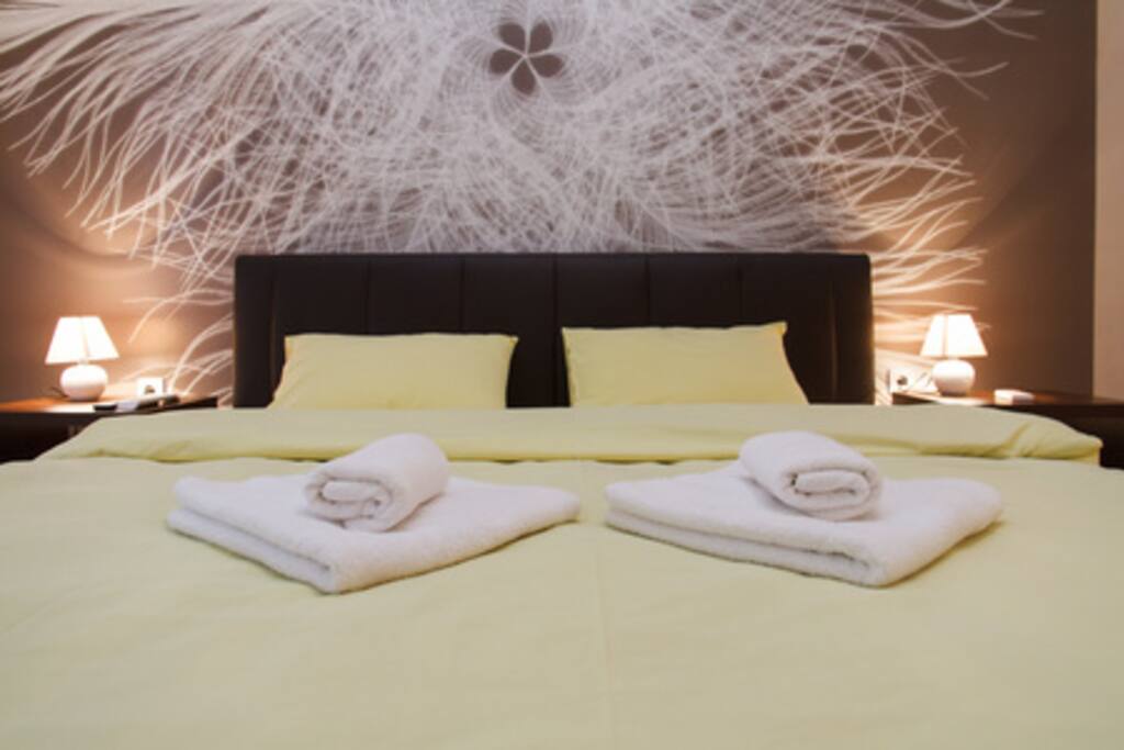 double bed in bedroom
