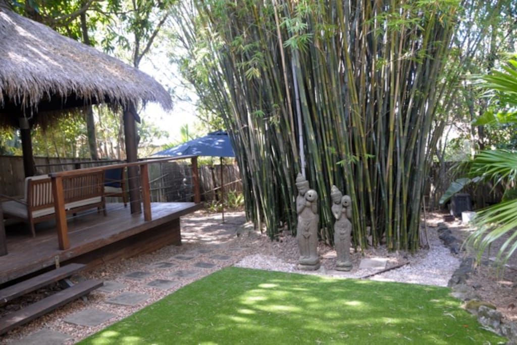 Back Garden with Balinese Hut