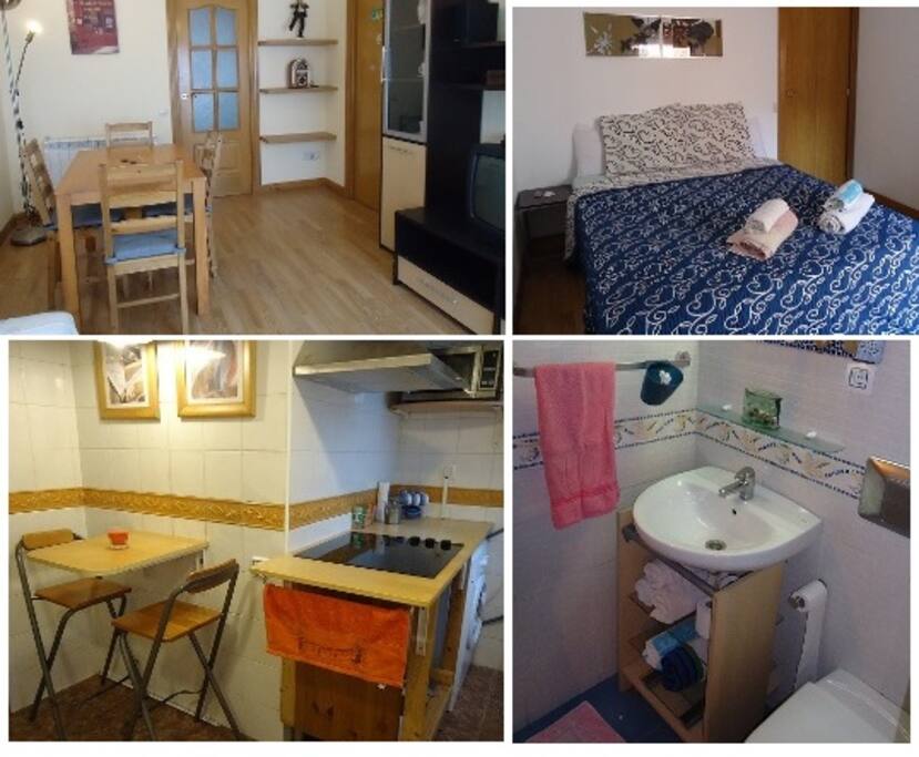 Completo apartamento para 1, 2, 3 y 4 personas