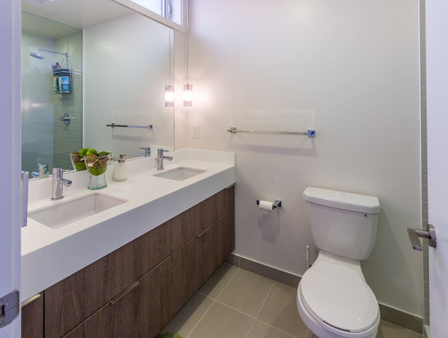 Your private bathroom with all the essentials provided (shampoo, conditioner, body wash), so you don't have to bring them :)