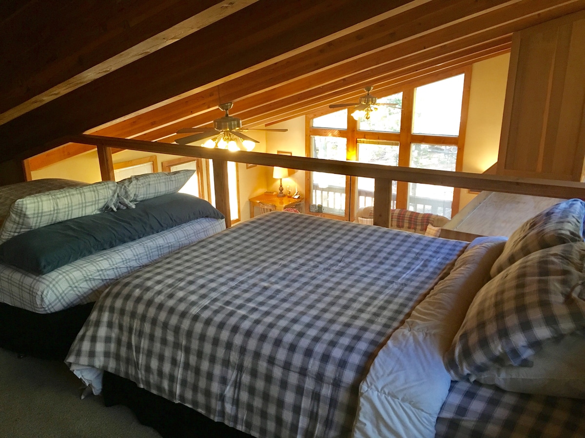 הלופט! מקום מפלט אידיאלי לילדים - 2 מיטות בגודל מלא, מיטה זוגית אחת וטלוויזיה!