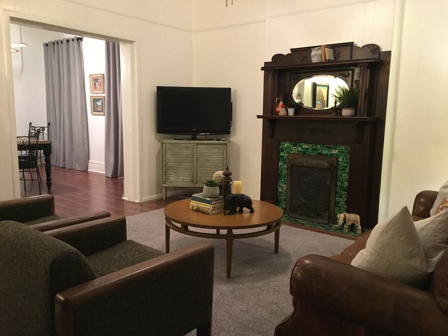 Living room looking into dining room.