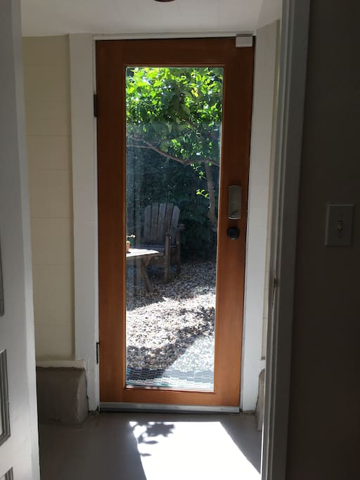 Backyard seen from the private entrance