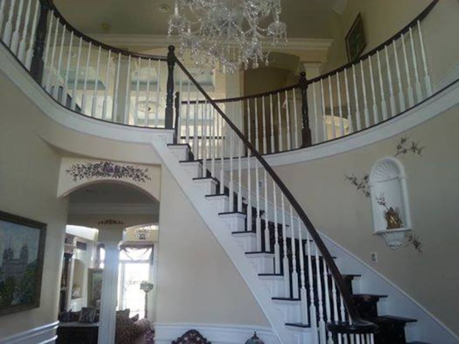 Winding staircase at the entrance of our home