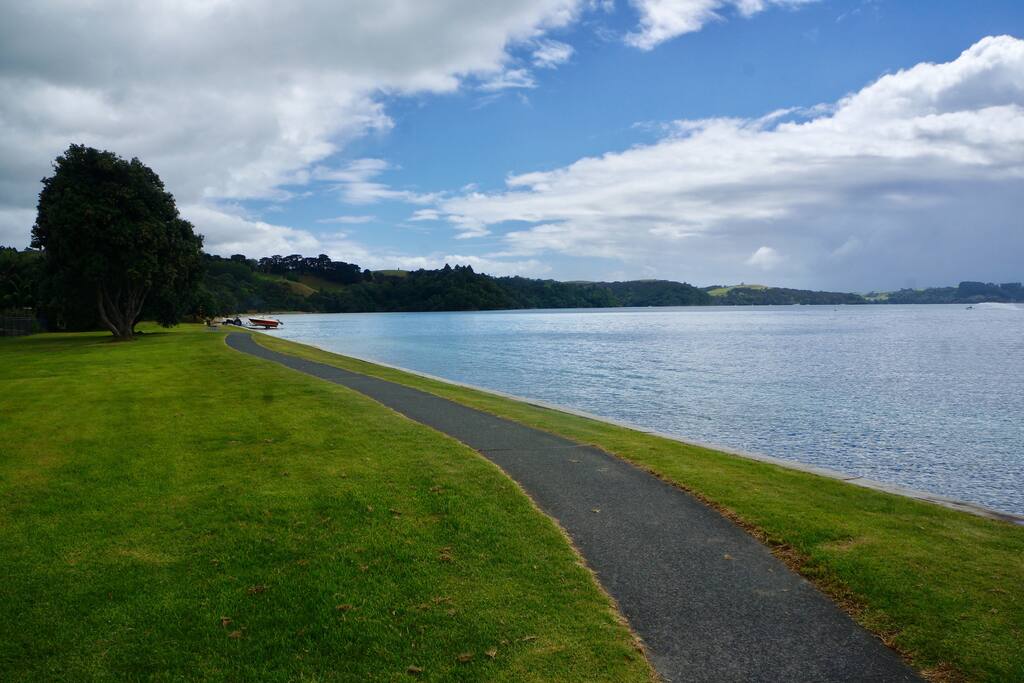 Snells beach is a 1 min walk away