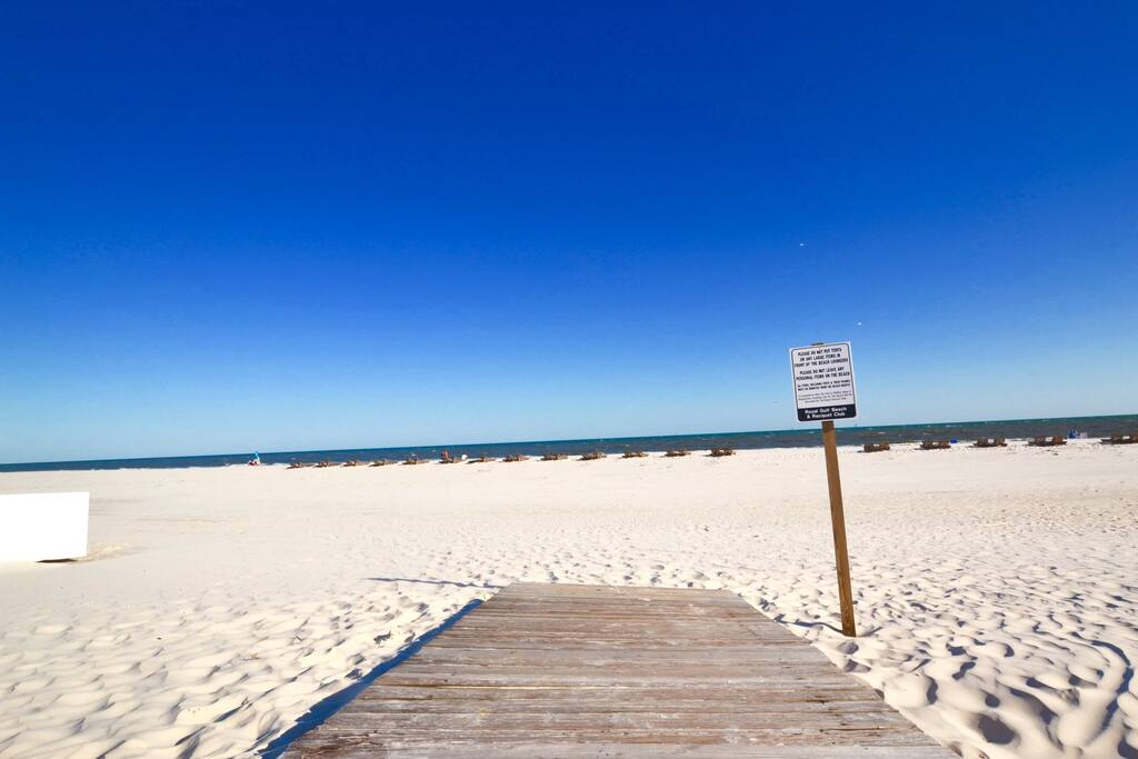 Beach from boardwalk from our pool