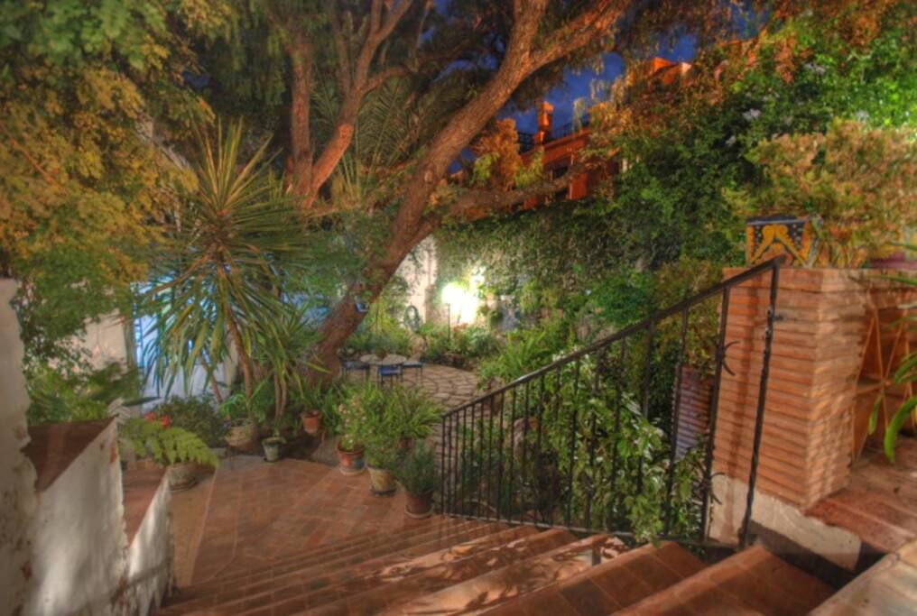 Entry from the court yard showing a private garden