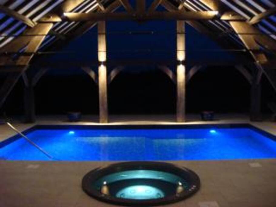9m x 4.5m heated pool and hot tub