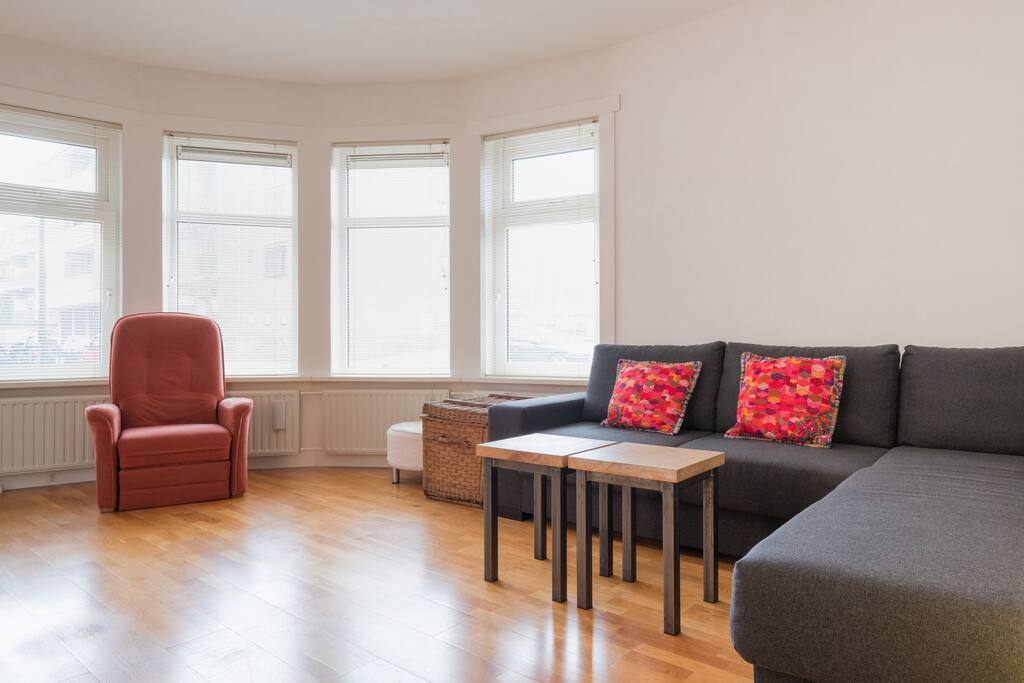 Lots of natural light in living room
