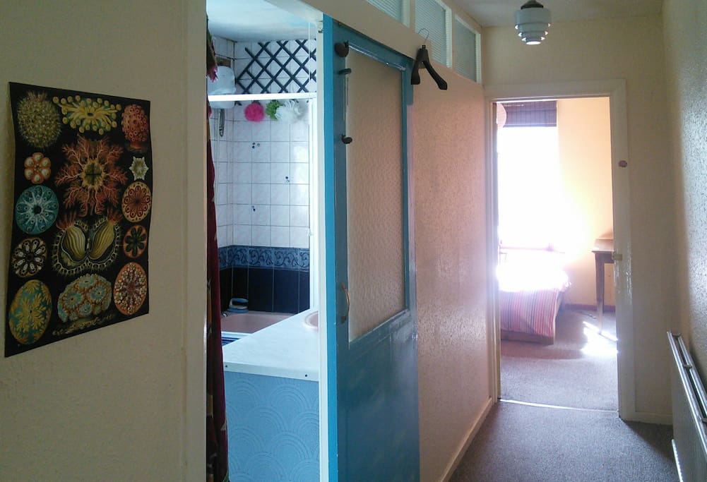 The hallway to your room.