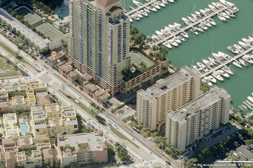 Aerial view of Yacht Club at Portofino