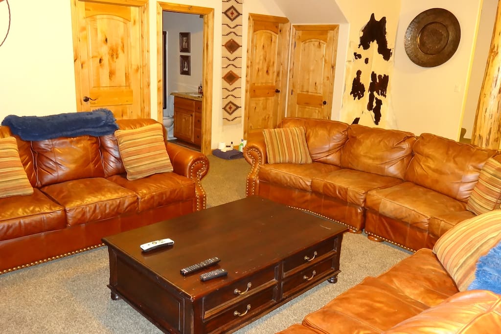 leather seating downstairs