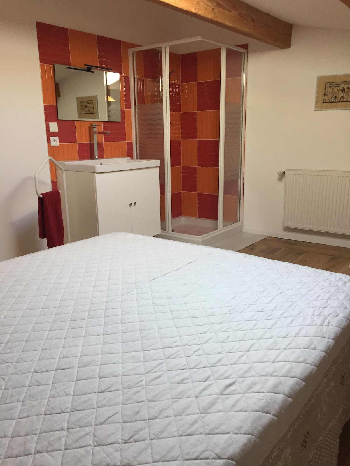 1. spálňa  so sprchou a umývadlom
