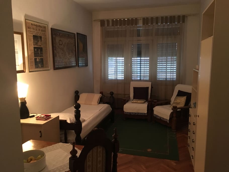 Living room with one bed