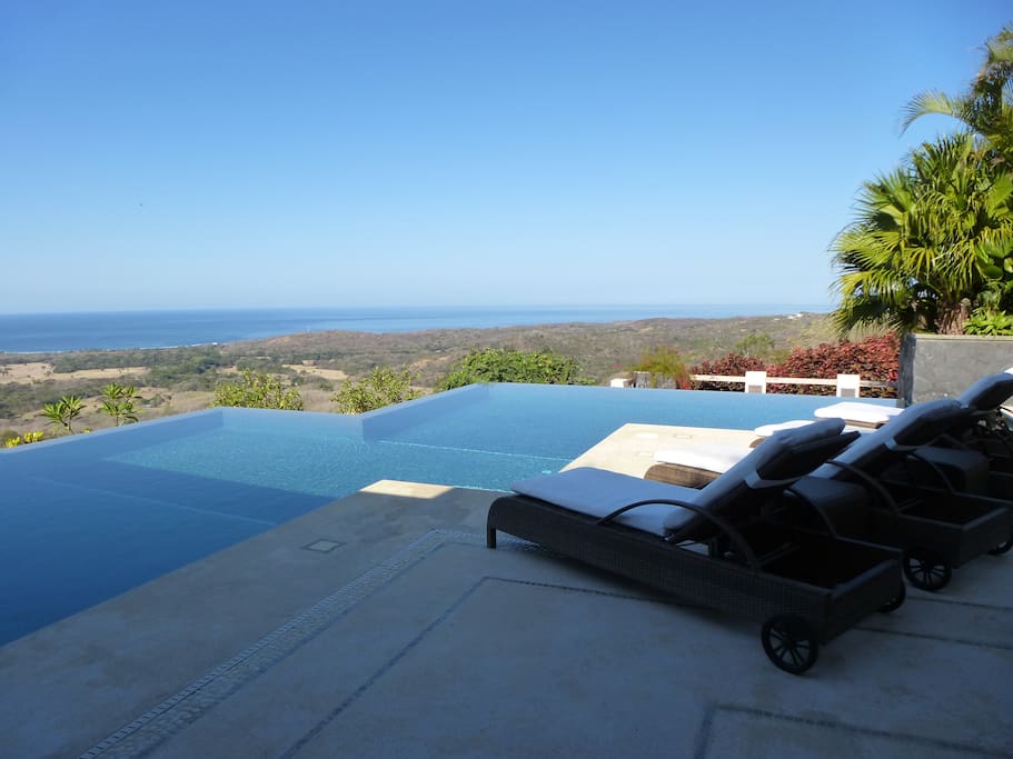 Morning views across the infinity pool to the Pacific Ocean.