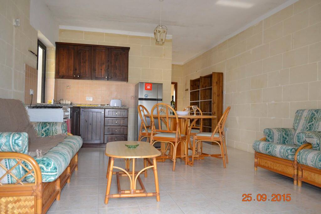 Kitchen and the living room