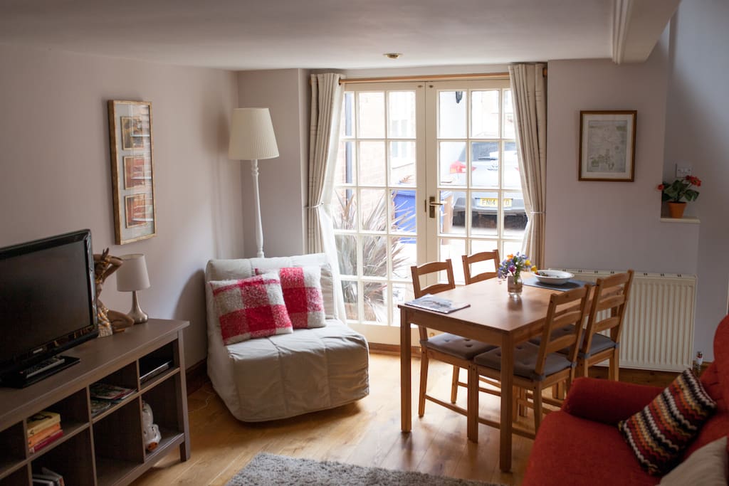 Living area with dining table