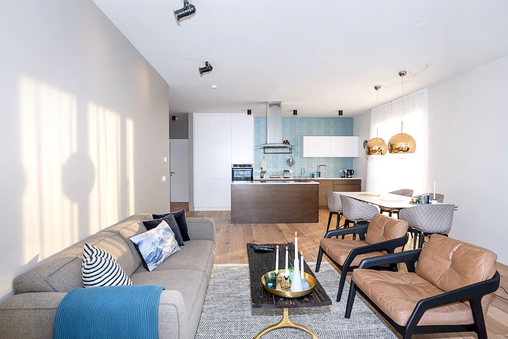 Living room and kitchen