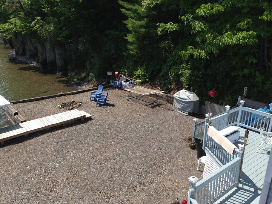 Fire pit view from upper deck