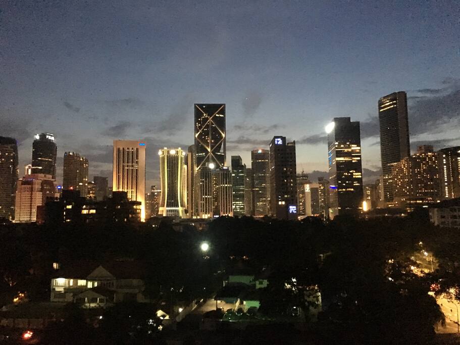 Night view from balcony & bedroom