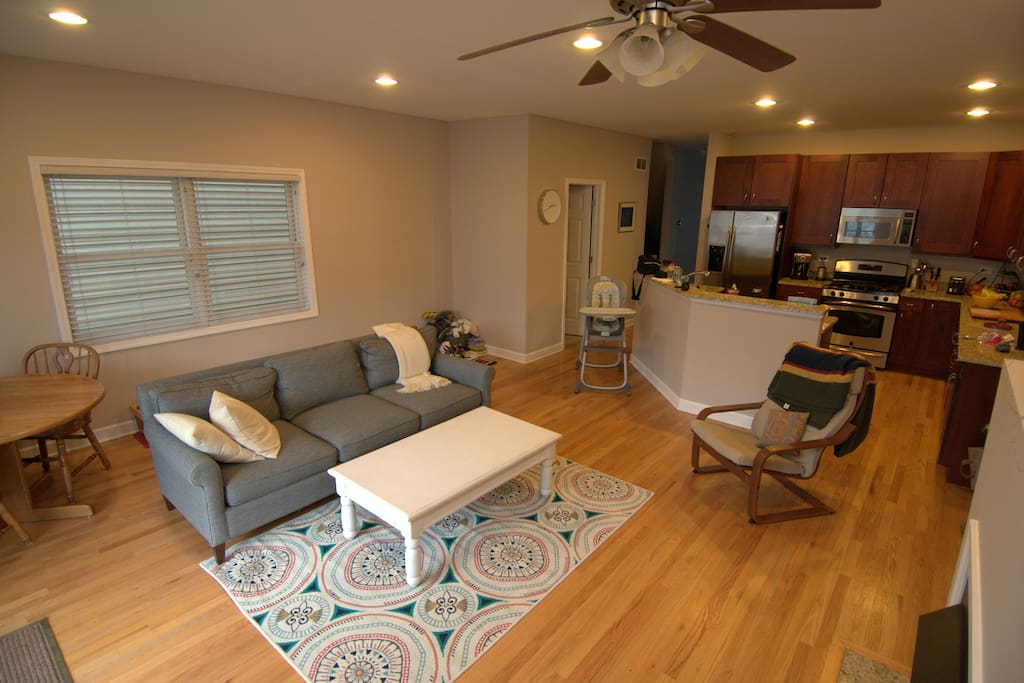 Living room and kitchen