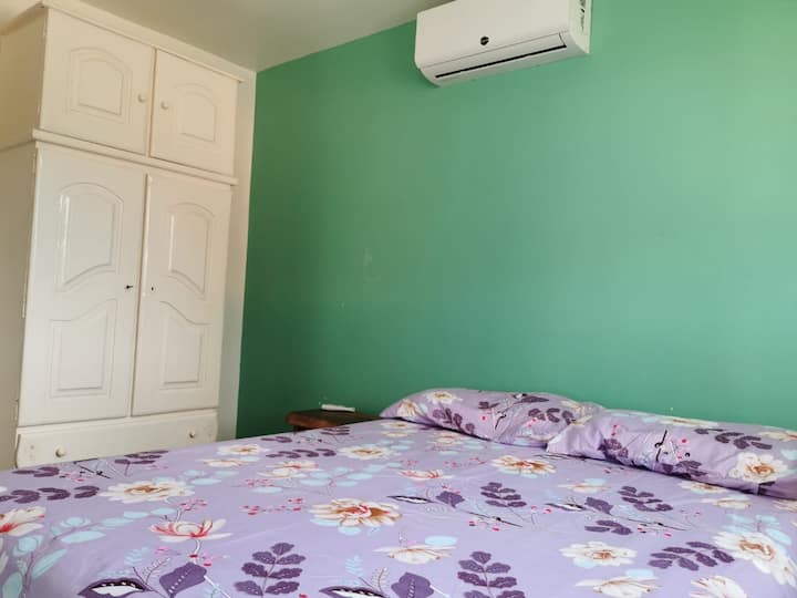 Camera da letto 3. Situata al piano terra, ha un armadio e l'aria condizionata.