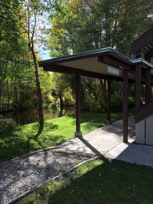Surrounded by natural and open space. A view of the creek behind the condo.