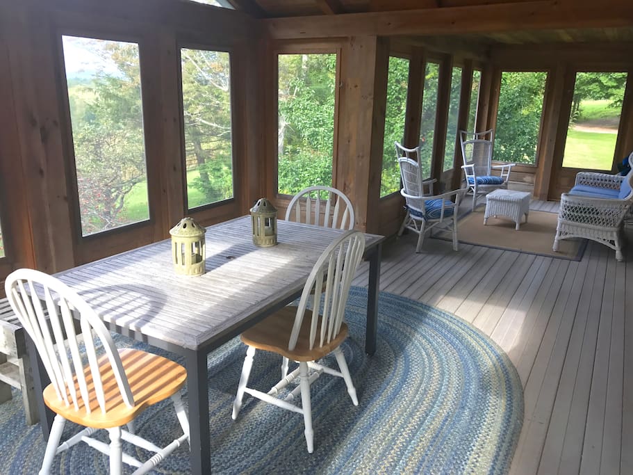 Dine on the screened-in porch