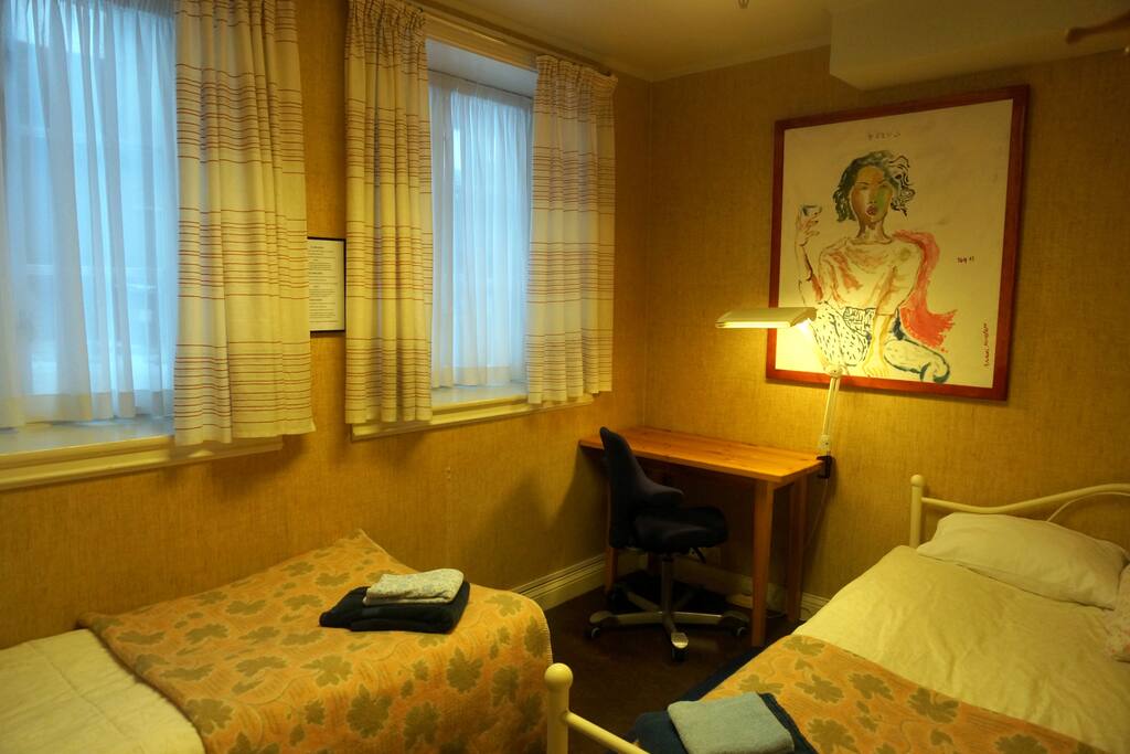 The room with two single beds