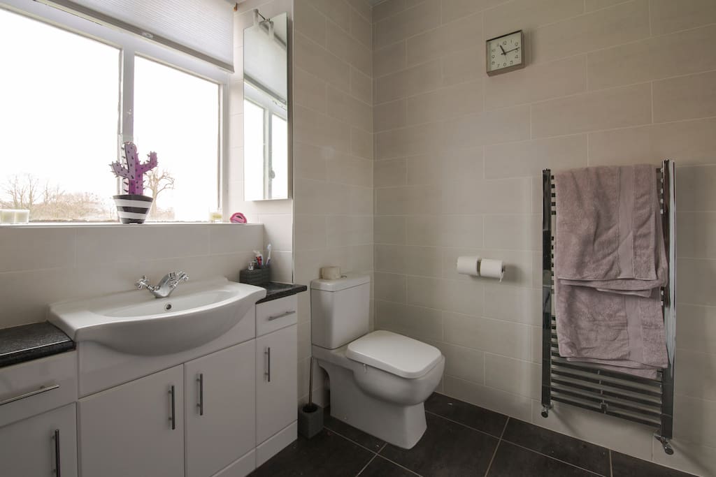 Private bathroom with vintage bath