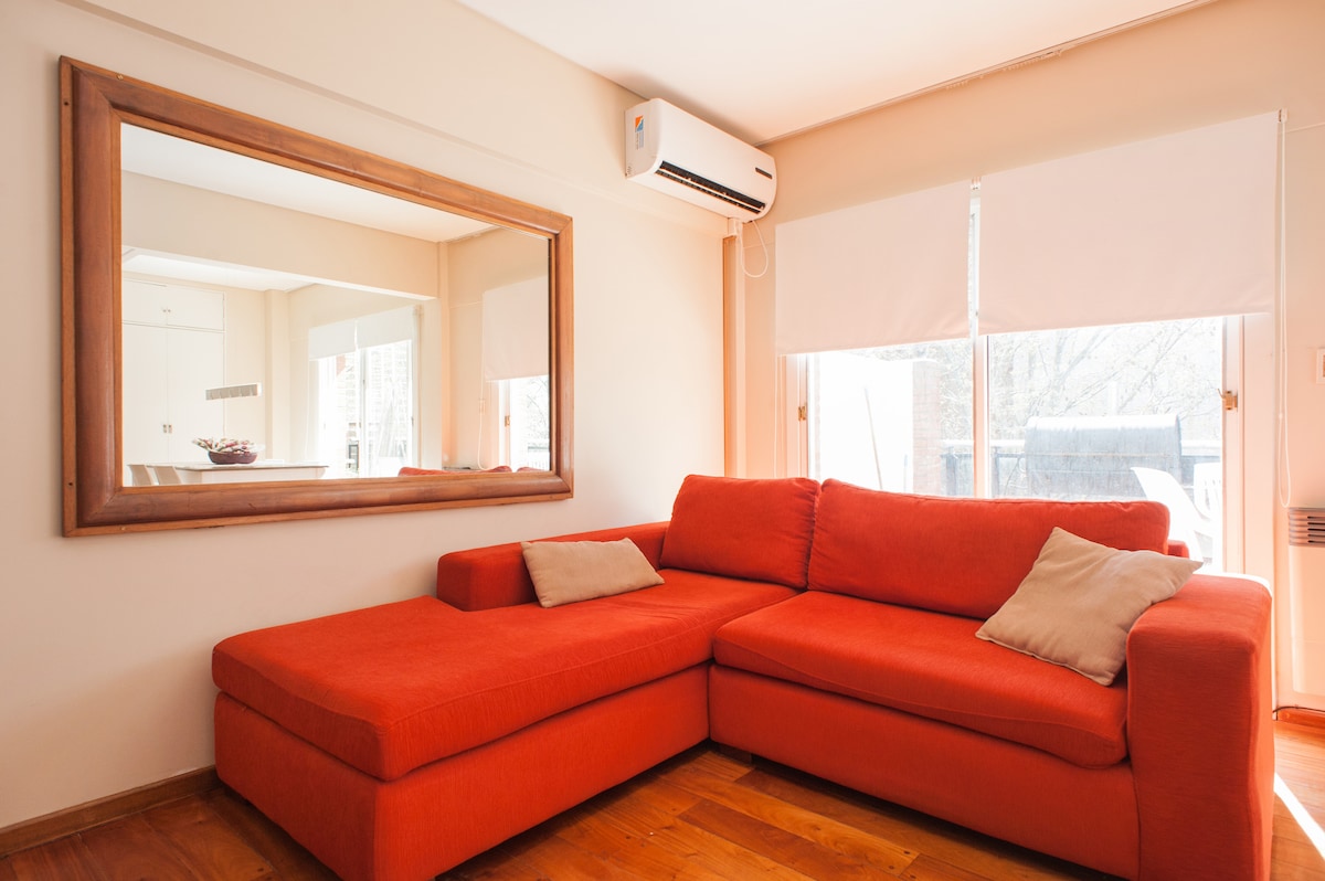 Departamento de 1 dormitorio con gran balcón terraza en Palermo