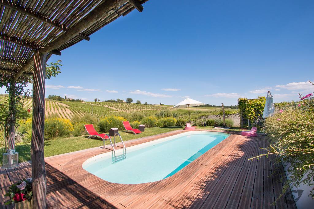 pool and relaxing area