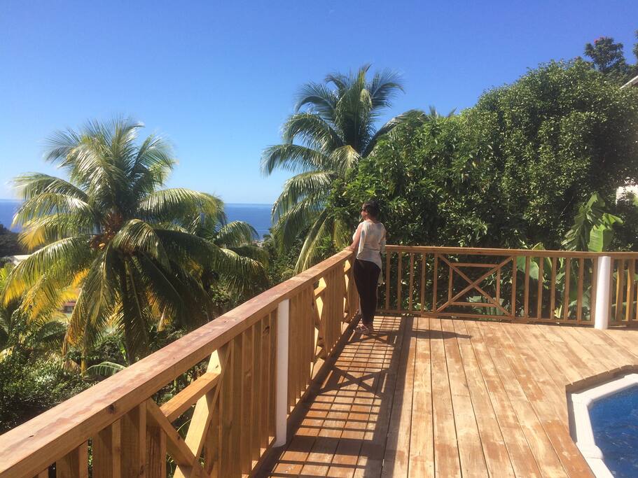 beautiful view over Roseau to the Bay