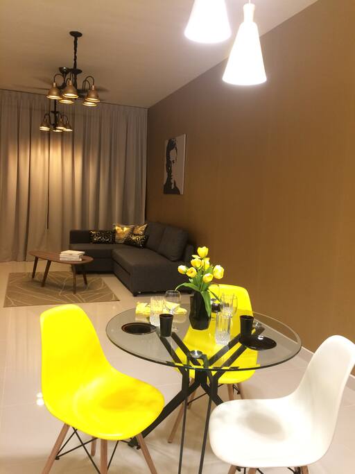 Dining Table and Living Room