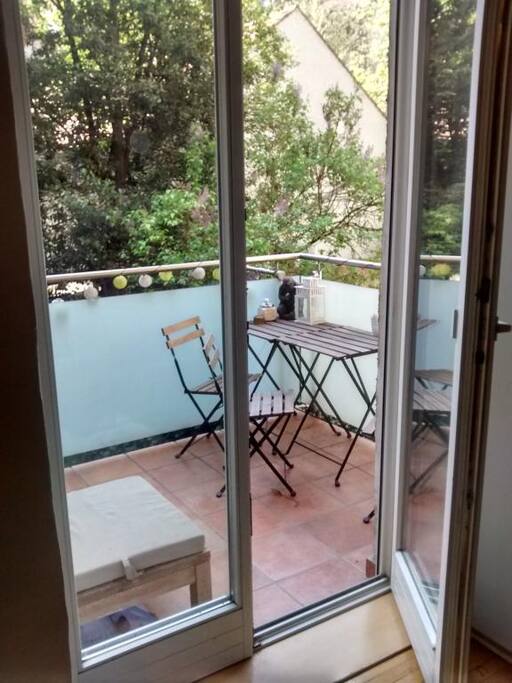 Balkon ins Grüne