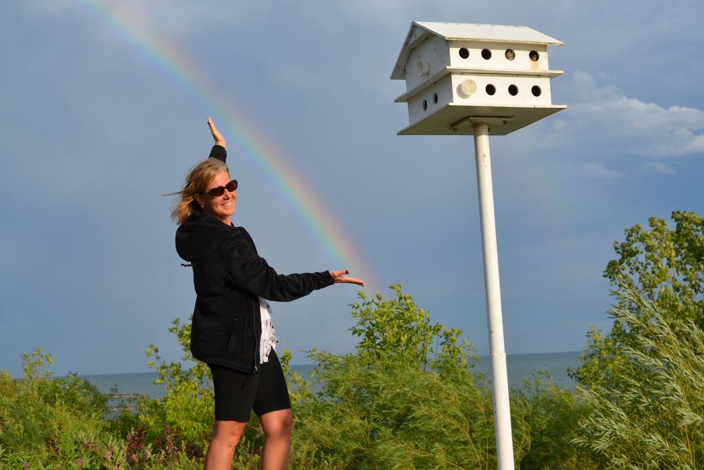 Lisa is placing her rainbow out for your viewing pleasure