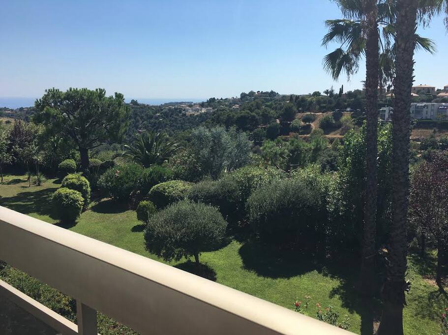 Vue parc et mer de la terrasse