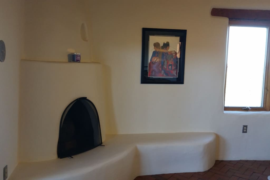 Master suite fireplace.
