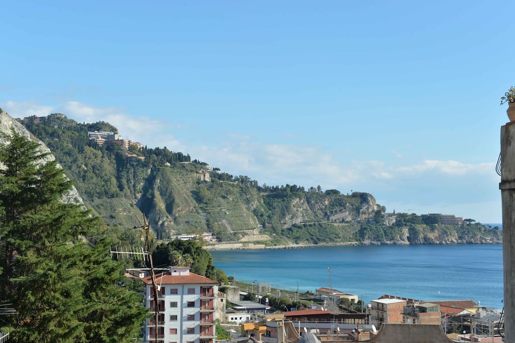 View of Taormina from balcony