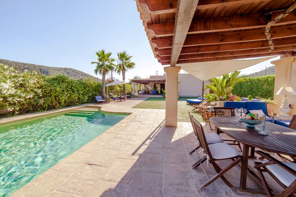 the swimming-pool and the outdoor porch