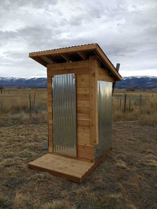 Your privy accommodations! Now your grandmother can't brag that she is the only one to use an outhouse!