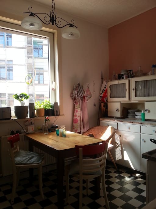the kitchen