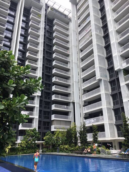 Large swimming pool for residents