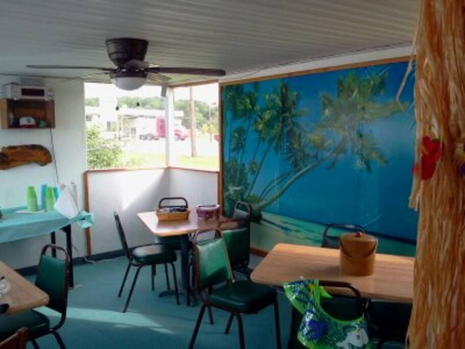 Pool house and tiki bar.